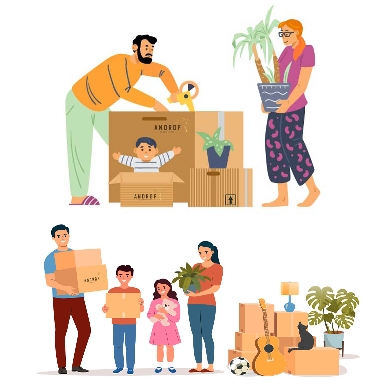 rassemblez tous vos objets dans des cartons